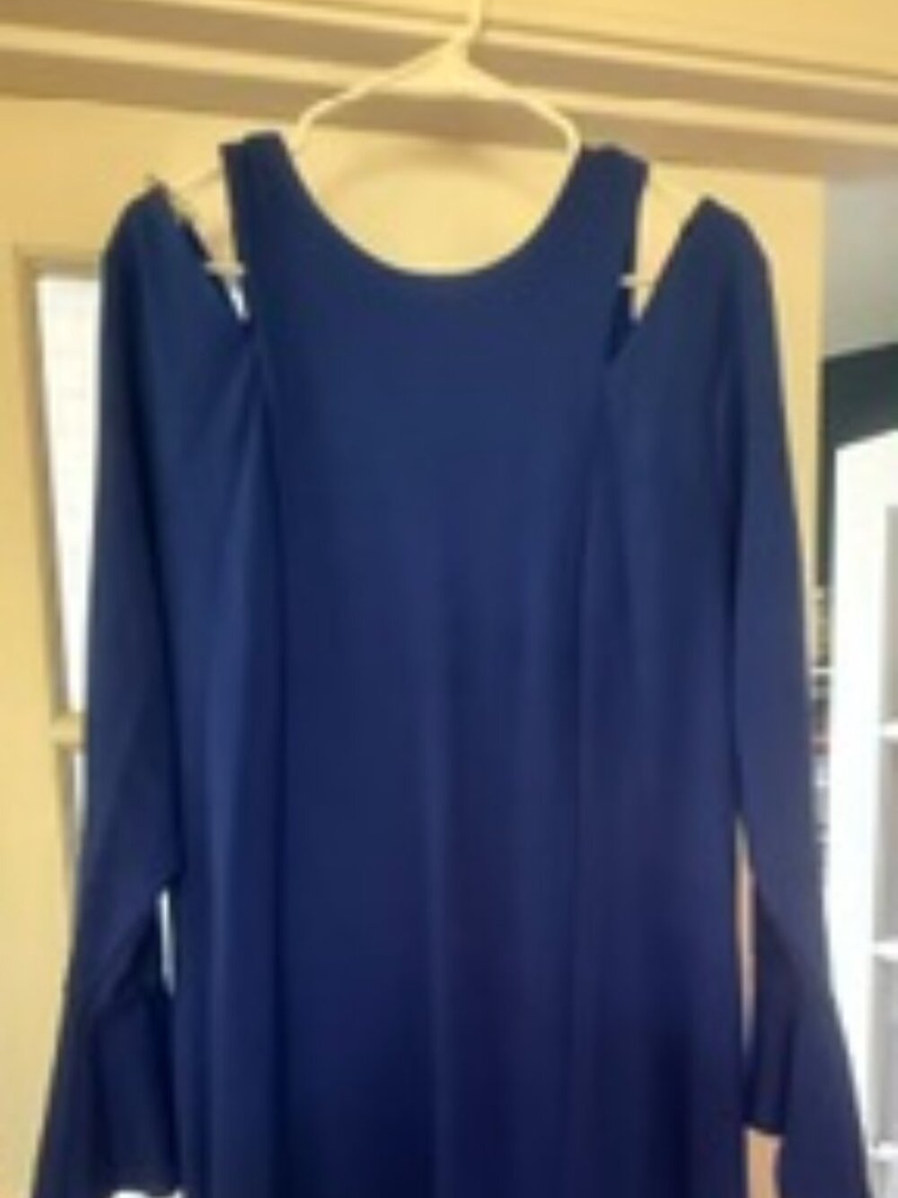 ELOQUII Blue form fitting Dress with shoulder cutouts